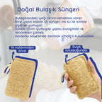 Lindos Naturals %100 Doğal Kabak Lifinden 2'li Sıfır Atık Bulaşık Süngeri – Biyobozunur, plastik içermeyen çevre dostu bulaşık süngeri