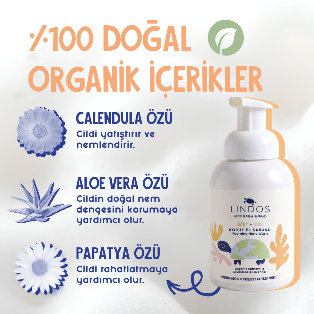 Organik Çocuk Köpük El Sabunu - Calendula & Papatya 300 ml