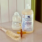 Lindos Naturals Ahşap Biberon ve Şişe Fırçası – Tampiko otu kıllı, ahşap saplı, derin şişe ve biberon temizliği için doğa dostu fırça
