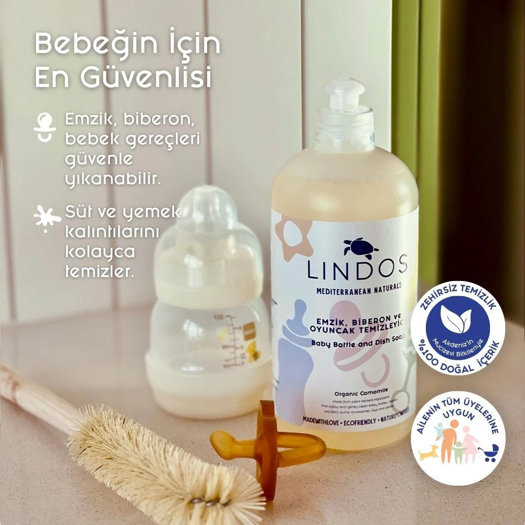 Lindos Naturals Bebek Hijyen Seti – Hassas bebek cildi için bitkisel bazlı, zararlı kimyasal içermeyen doğal temizlik ürünleri avantajlı seti