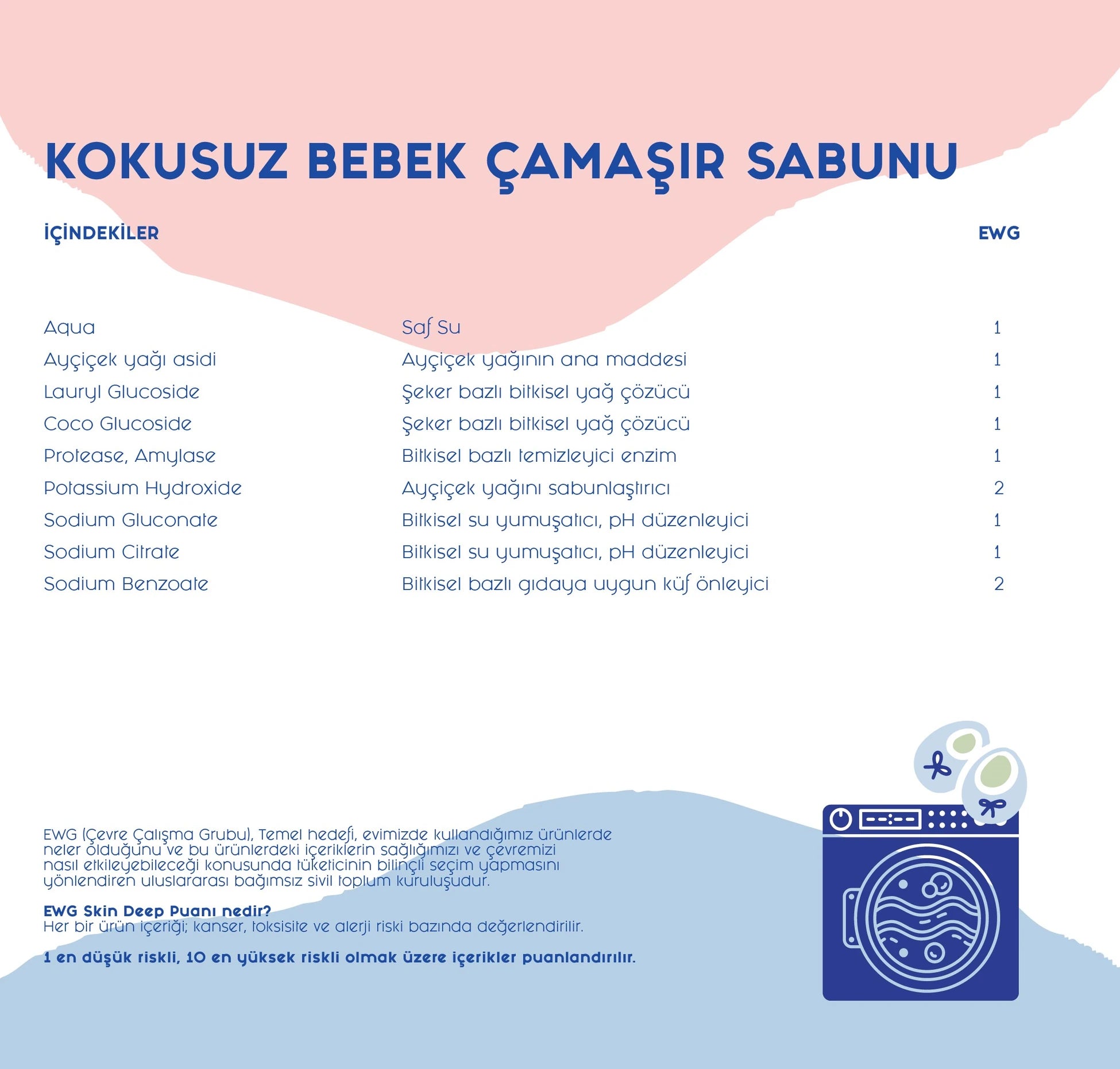 Doğal Bebek Çamaşır Deterjanı Bitkisel Sabun - Parfümsüz 5 lt
