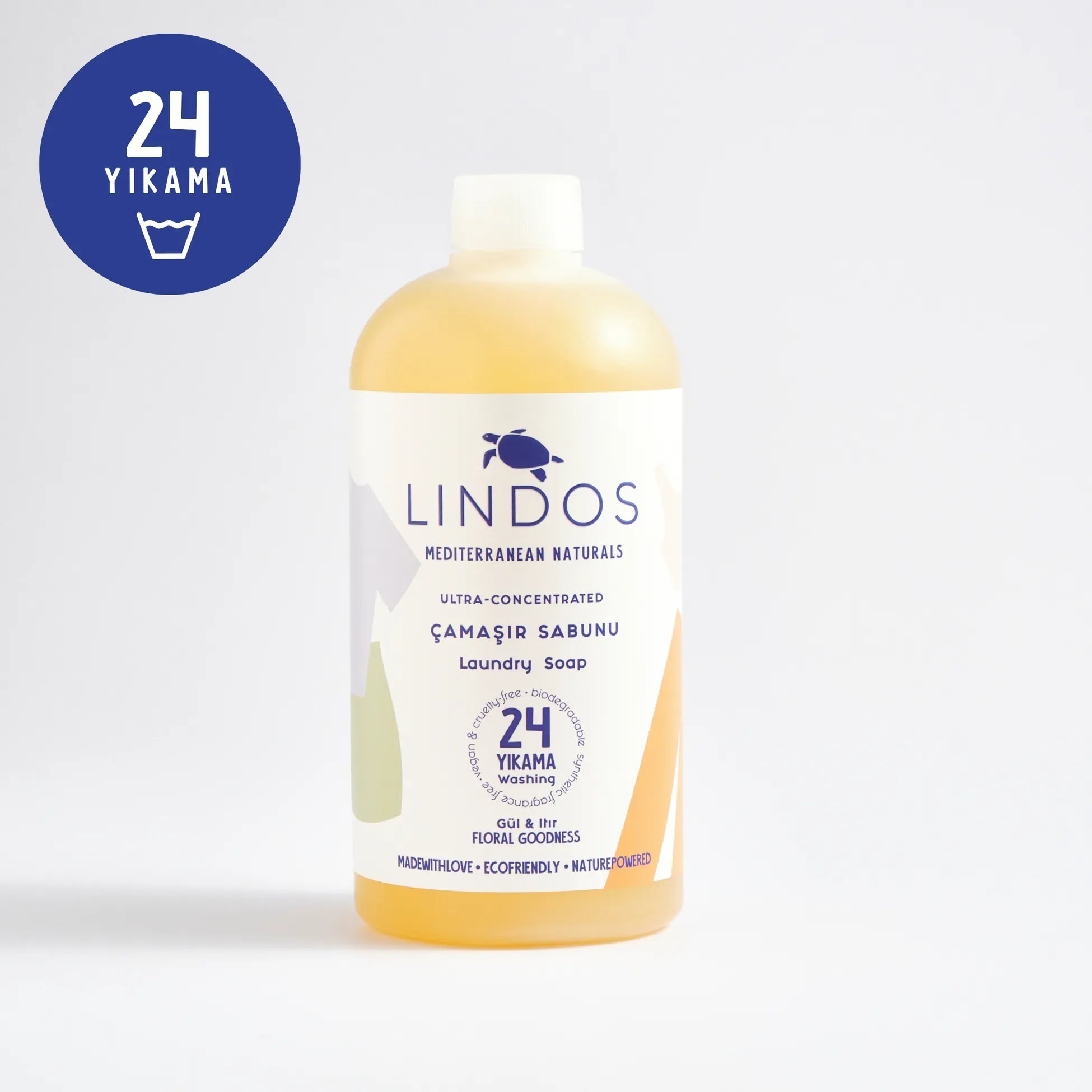 Doğal Çamaşır Deterjanı Bitkisel Sabun - Gül & Itır 600 ml