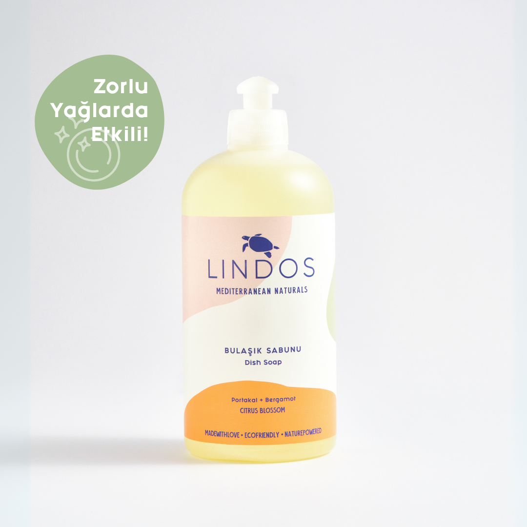 Lindos Naturals Doğal Elde Bulaşık Deterjanı Bitkisel Sabun – El dostane, bitkisel bazlı, yağ ve yemek kalıntılarını temizleyen konsantre sıvı deterjan