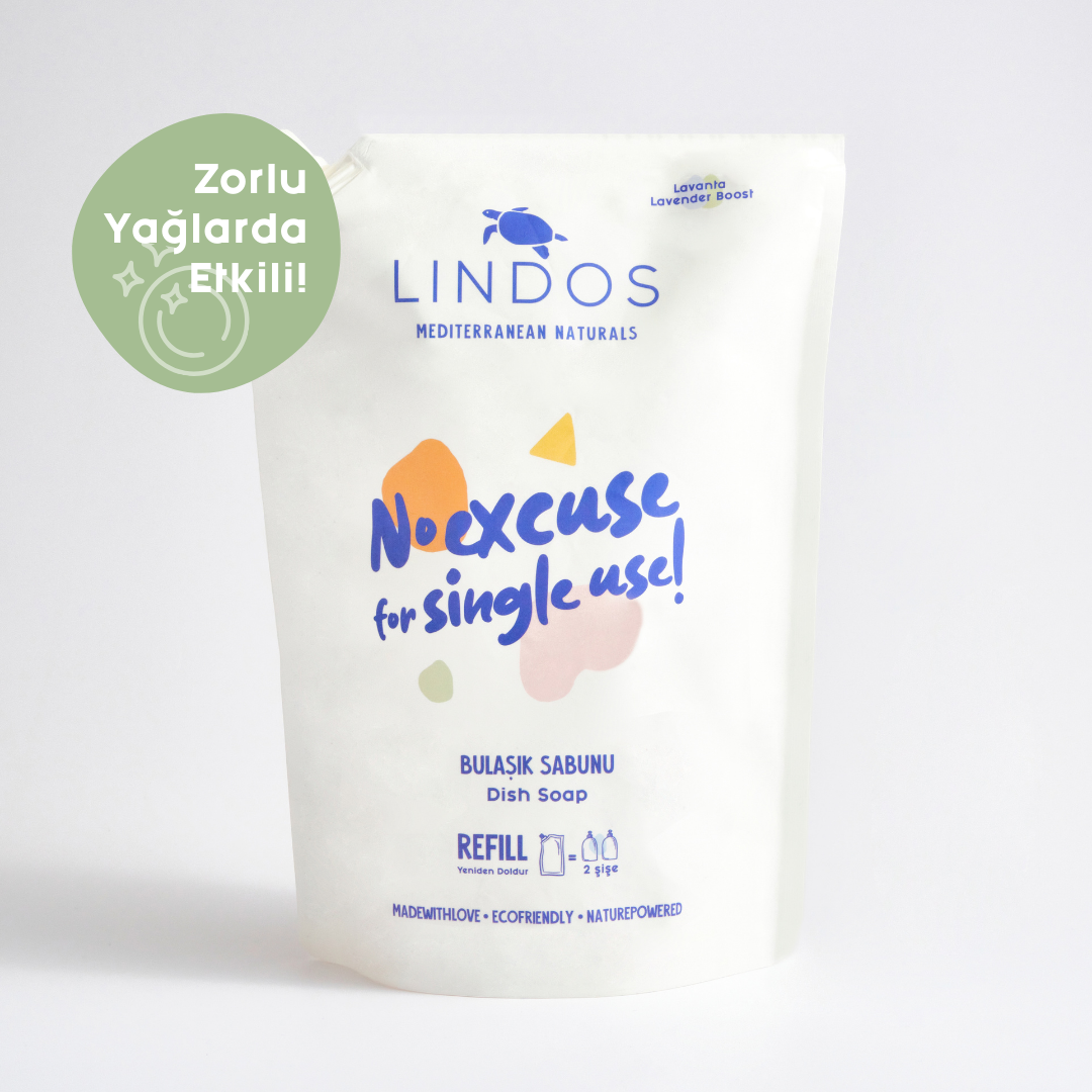 Lindos Naturals Doğal Elde Bulaşık Deterjanı Bitkisel Sabun – El dostane, bitkisel bazlı, yağ ve yemek kalıntılarını temizleyen konsantre sıvı deterjan