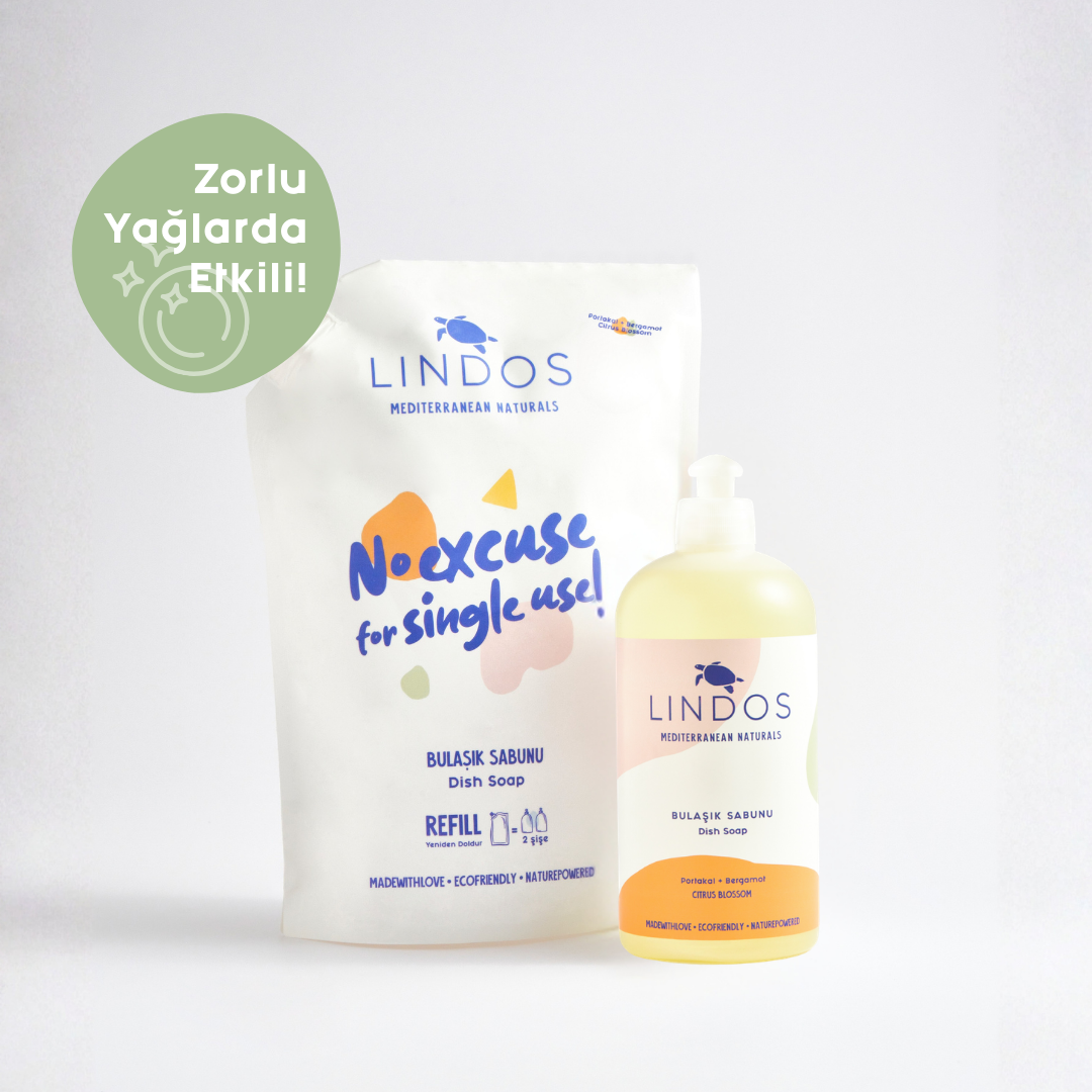 Lindos Naturals Doğal Elde Bulaşık Deterjanı Bitkisel Sabun – El dostane, bitkisel bazlı, yağ ve yemek kalıntılarını temizleyen konsantre sıvı deterjan