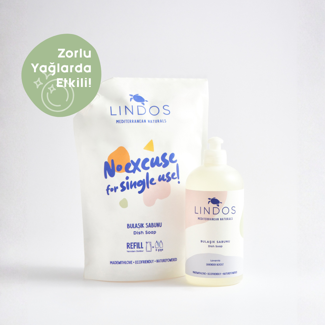 Lindos Naturals Doğal Elde Bulaşık Deterjanı Bitkisel Sabun – El dostane, bitkisel bazlı, yağ ve yemek kalıntılarını temizleyen konsantre sıvı deterjan