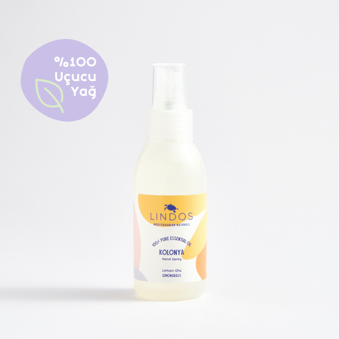 Lindos Naturals Doğal Kolonya – Akdeniz'in %100 saf esansiyel yağları ile hazırlanmış, E vitamini ve gliserin içeren el bakım kolonyası