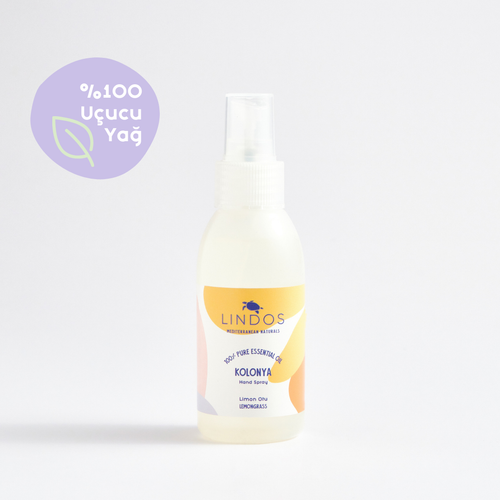 Lindos Naturals Doğal Kolonya – Akdeniz'in %100 saf esansiyel yağları ile hazırlanmış, E vitamini ve gliserin içeren el bakım kolonyası