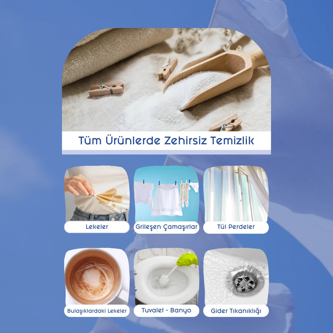 Lindos Naturals Doğal Leke Çıkarıcı Çamaşır Suyu Tozu – Bitkisel bazlı, klorsuz ve zararlı kimyasal içermeyen biyoçözünür leke çıkarıcı toz