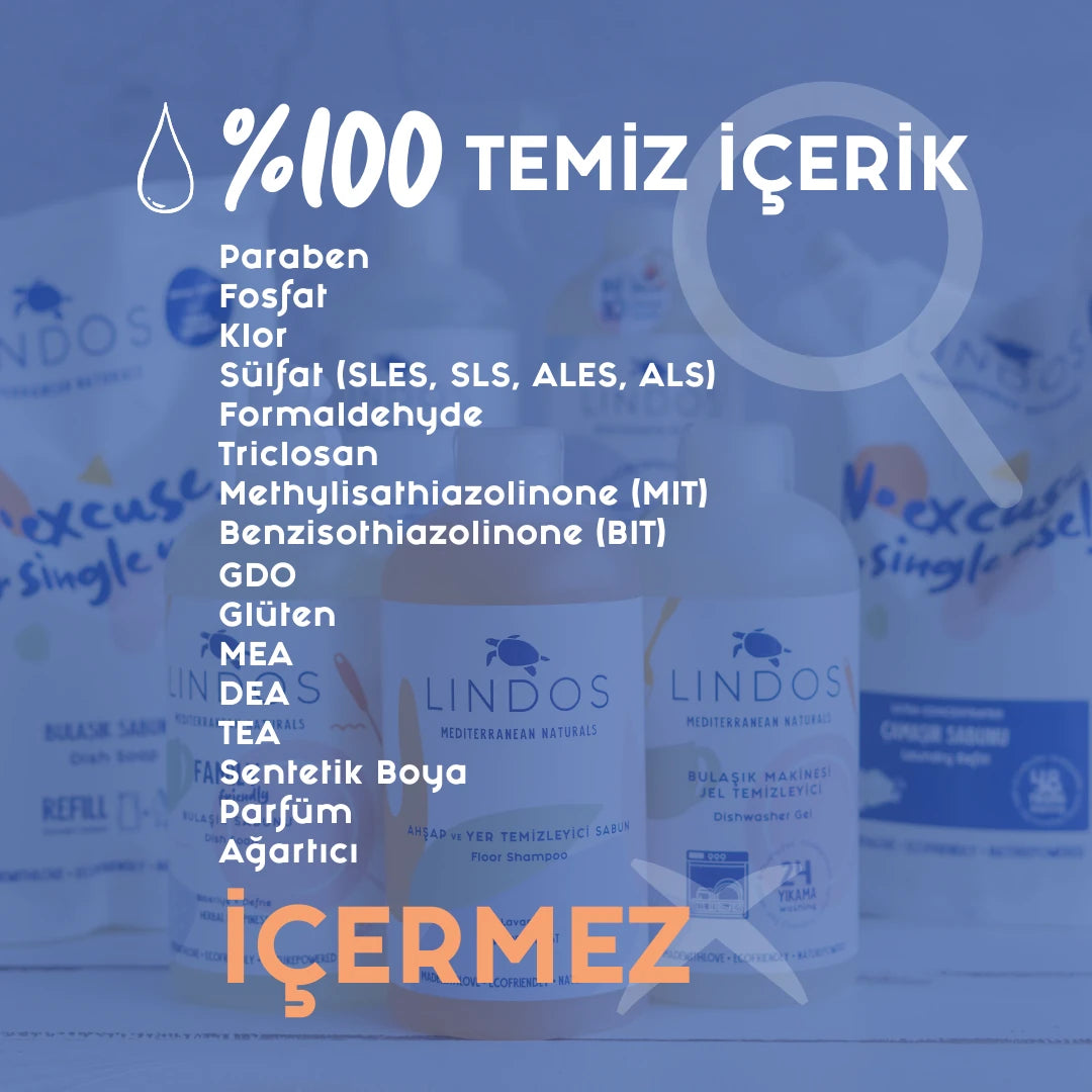 Lindos Naturals Ekonomik Aile Boy Çamaşır Seti – Büyük aile kullanımı için kokusuz ve gül-itır kokulu doğal çamaşır deterjanı ve leke çıkarıcı seti