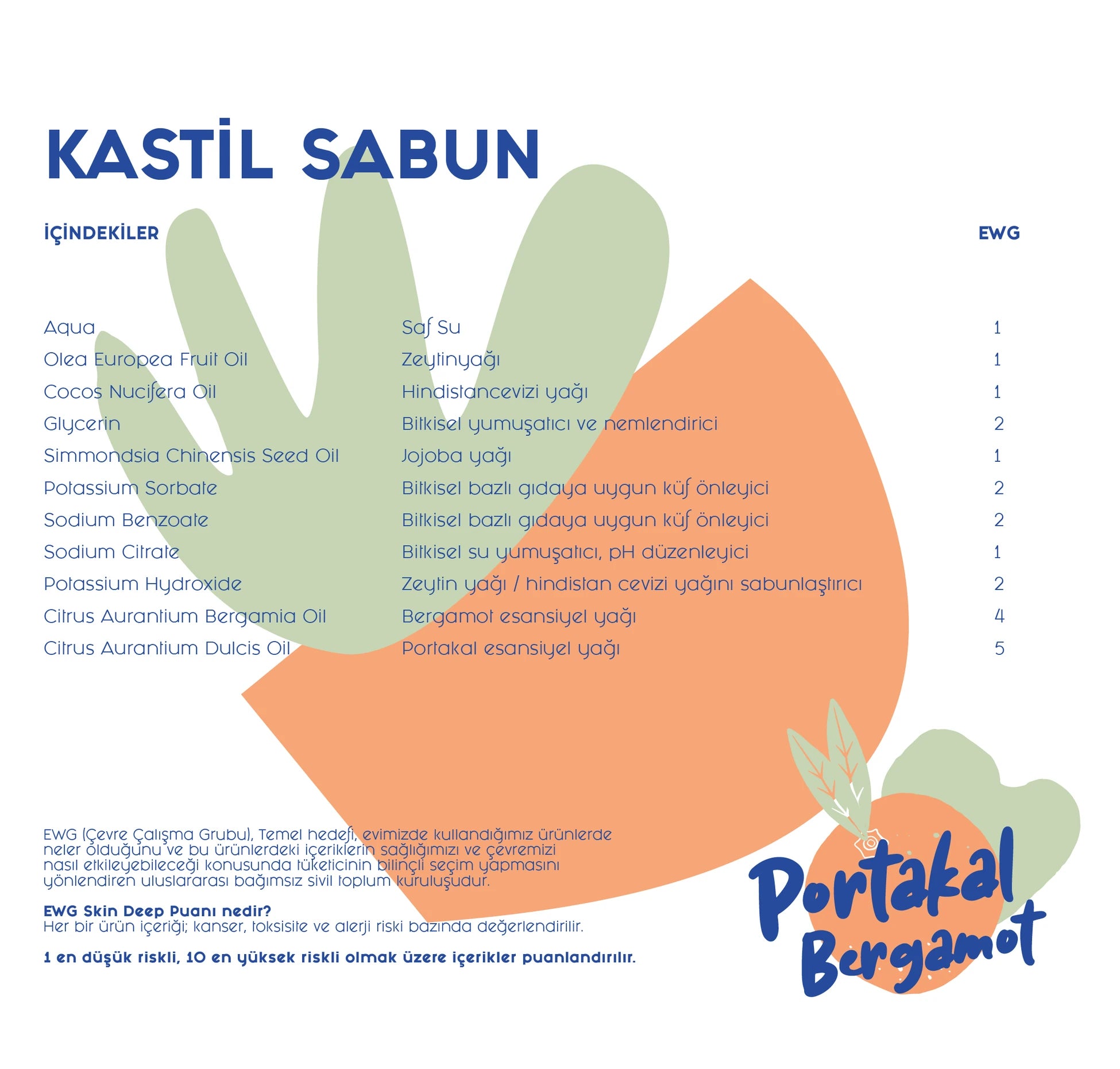 Saf Sıvı Kastil Sabunu - Portakal & Bergamot 5 lt