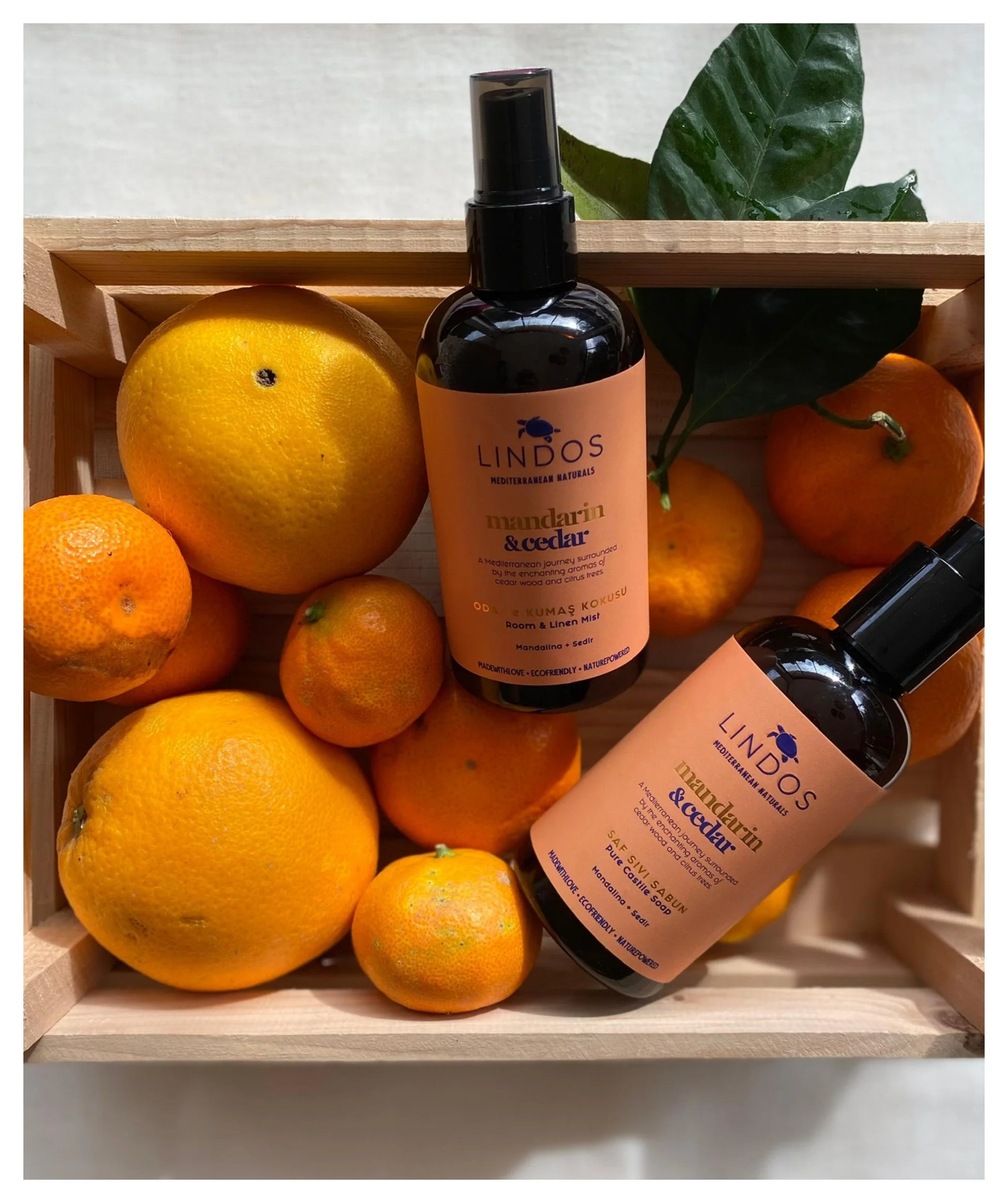 Lindos Naturals Saf Sıvı Kastil Sabunu Mandarin & Cedar – Zeytinyağı bazlı, Akdeniz aromalı çok amaçlı doğal bitkisel sıvı sabun