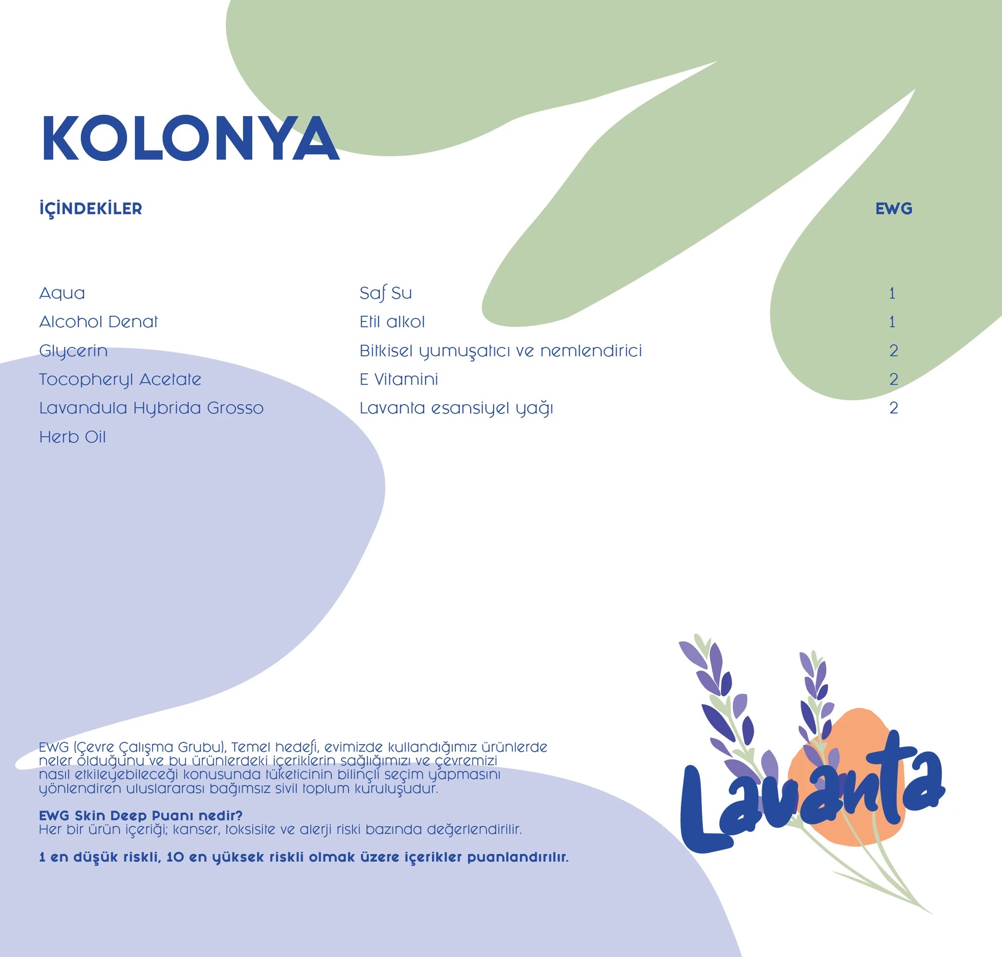 Doğal Kolonya - Lavanta 100 ml