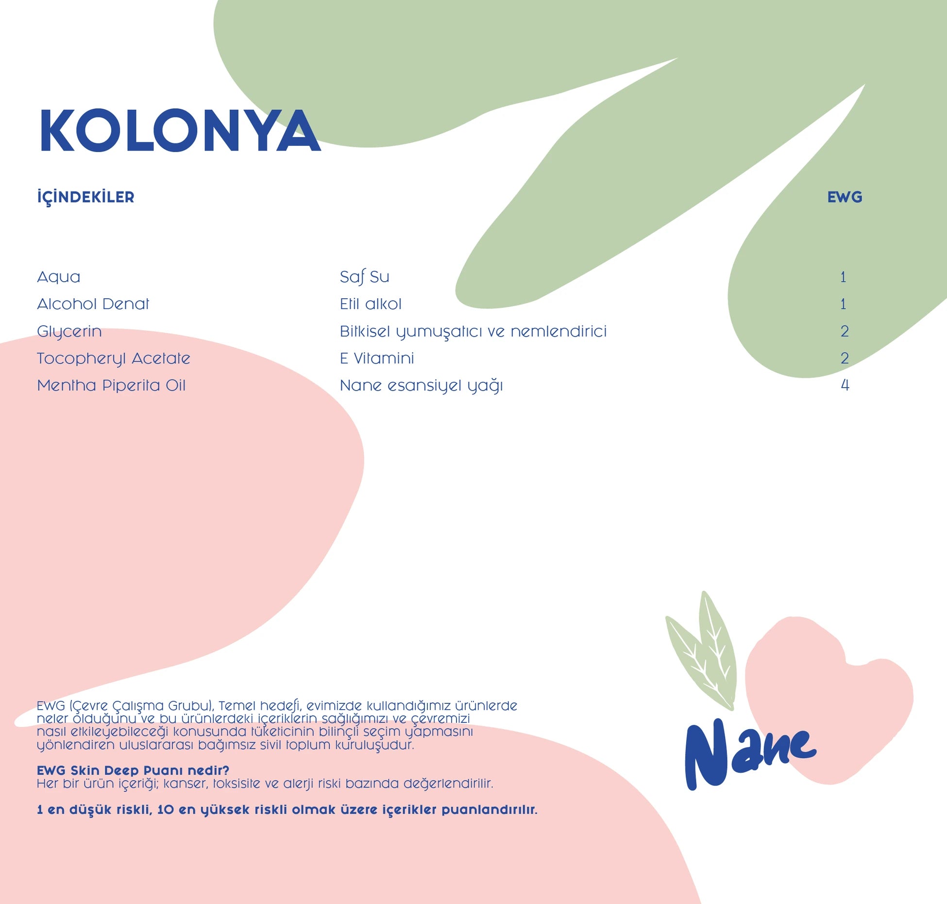 Doğal Kolonya - Nane 100 ml