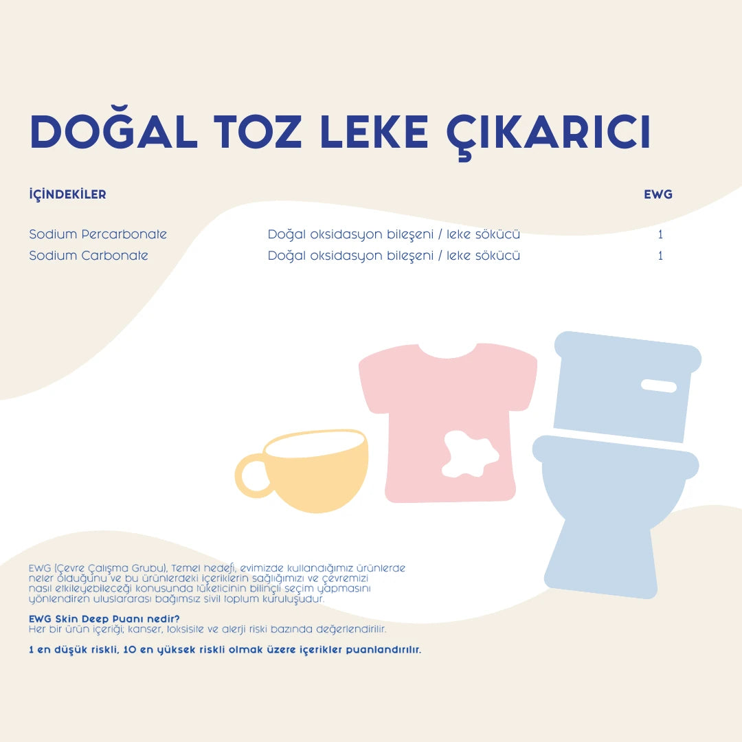 Lindos Naturals Doğal Leke Çıkarıcı Çamaşır Suyu Tozu – Bitkisel bazlı, klorsuz ve zararlı kimyasal içermeyen biyoçözünür leke çıkarıcı toz